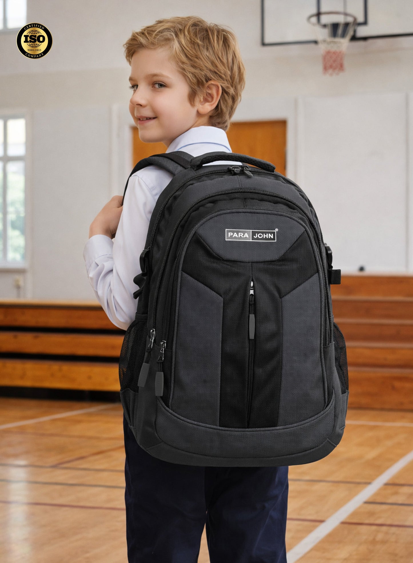 Parajohn School Backpack – Durable Polyester Multi-Compartment  School Bag 20" with Strong Zipper and Comfortable Handle  PARAJOHN UAE