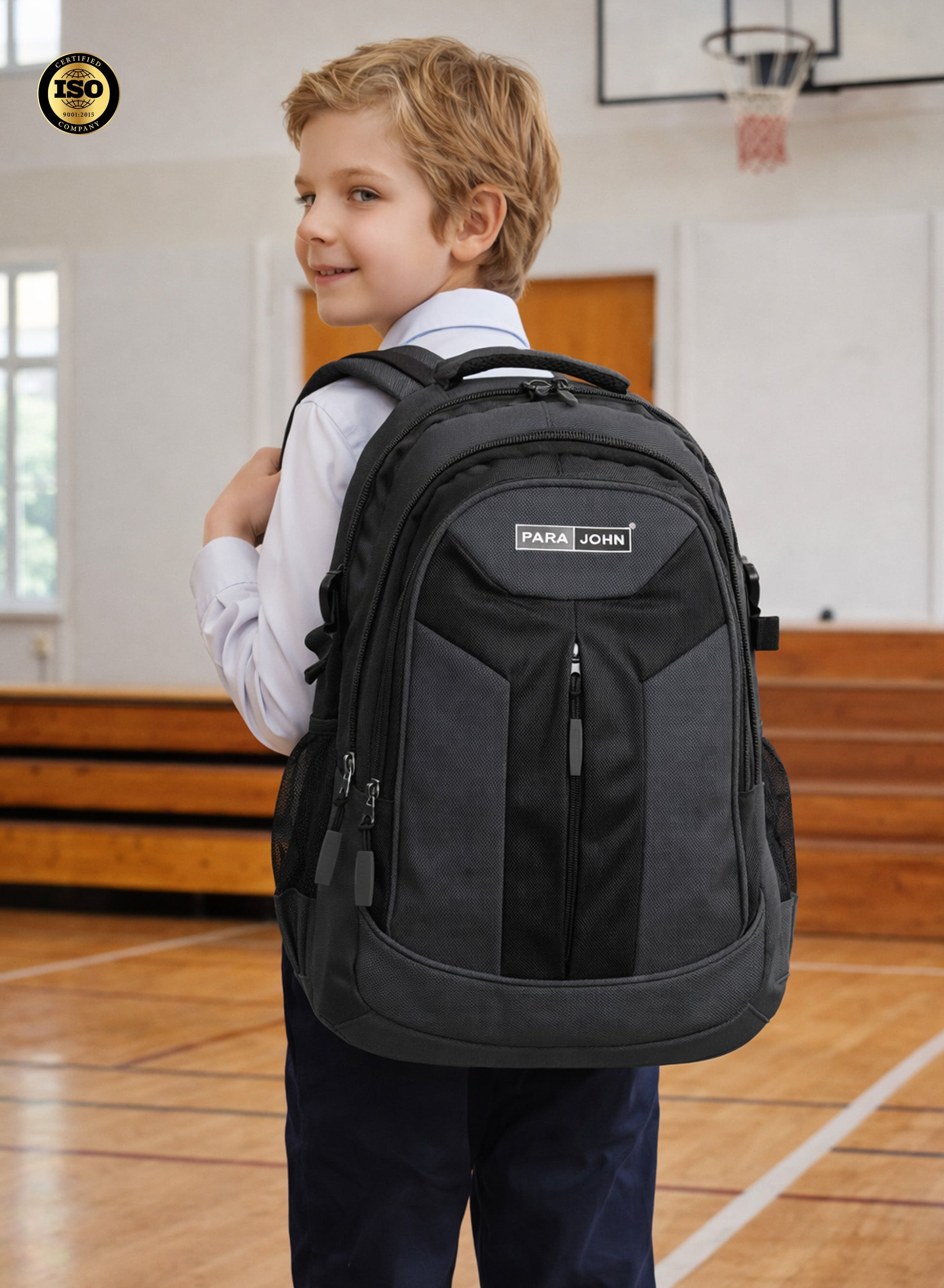 Parajohn School Backpack – Durable Polyester Multi-Compartment  School Bag 20" with Strong Zipper and Comfortable Handle  PARAJOHN UAE