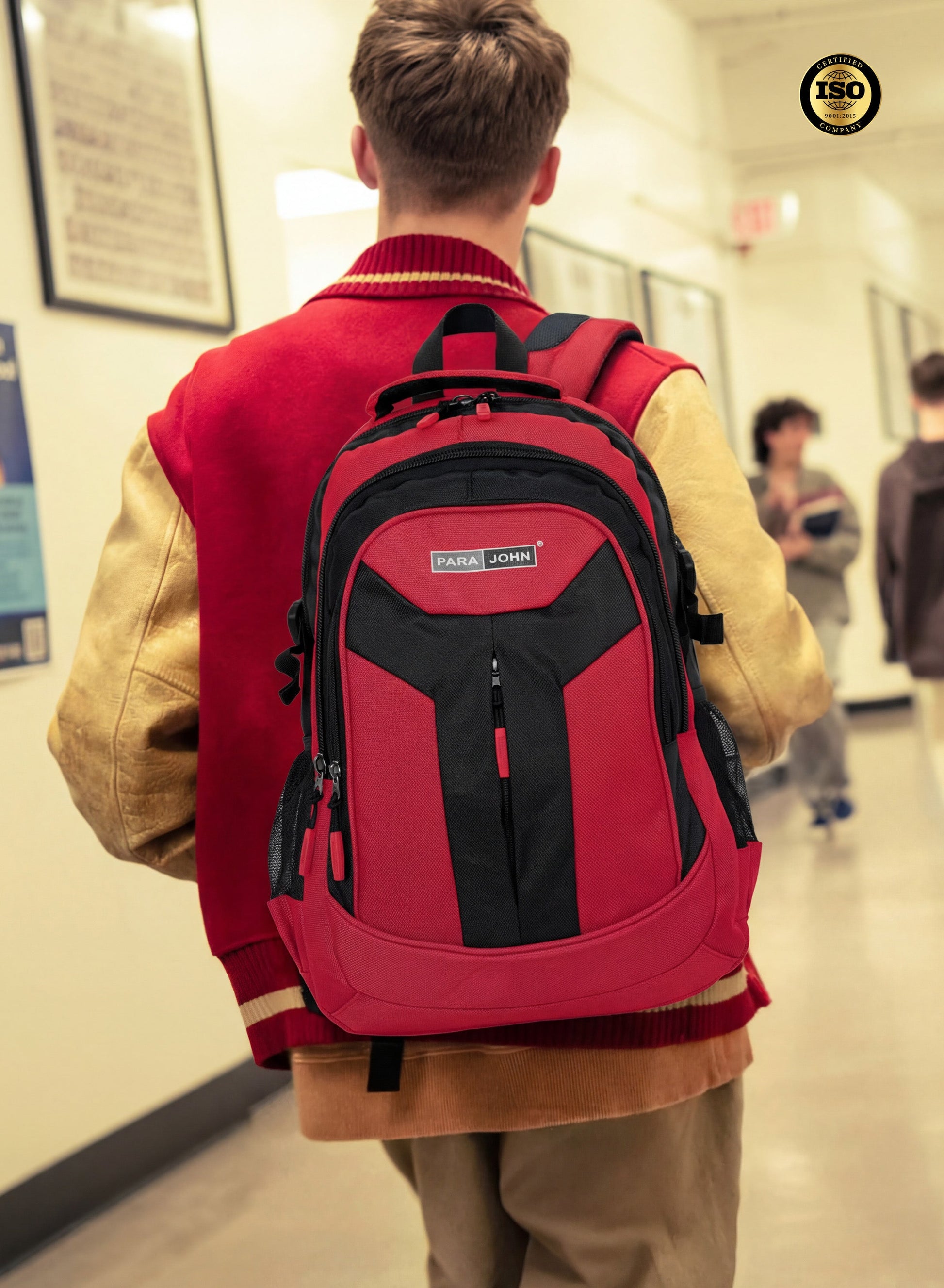 Parajohn School Backpack – Durable Polyester Multi-Compartment  School Bag 20" with Strong Zipper and Comfortable Handle  PARAJOHN UAE