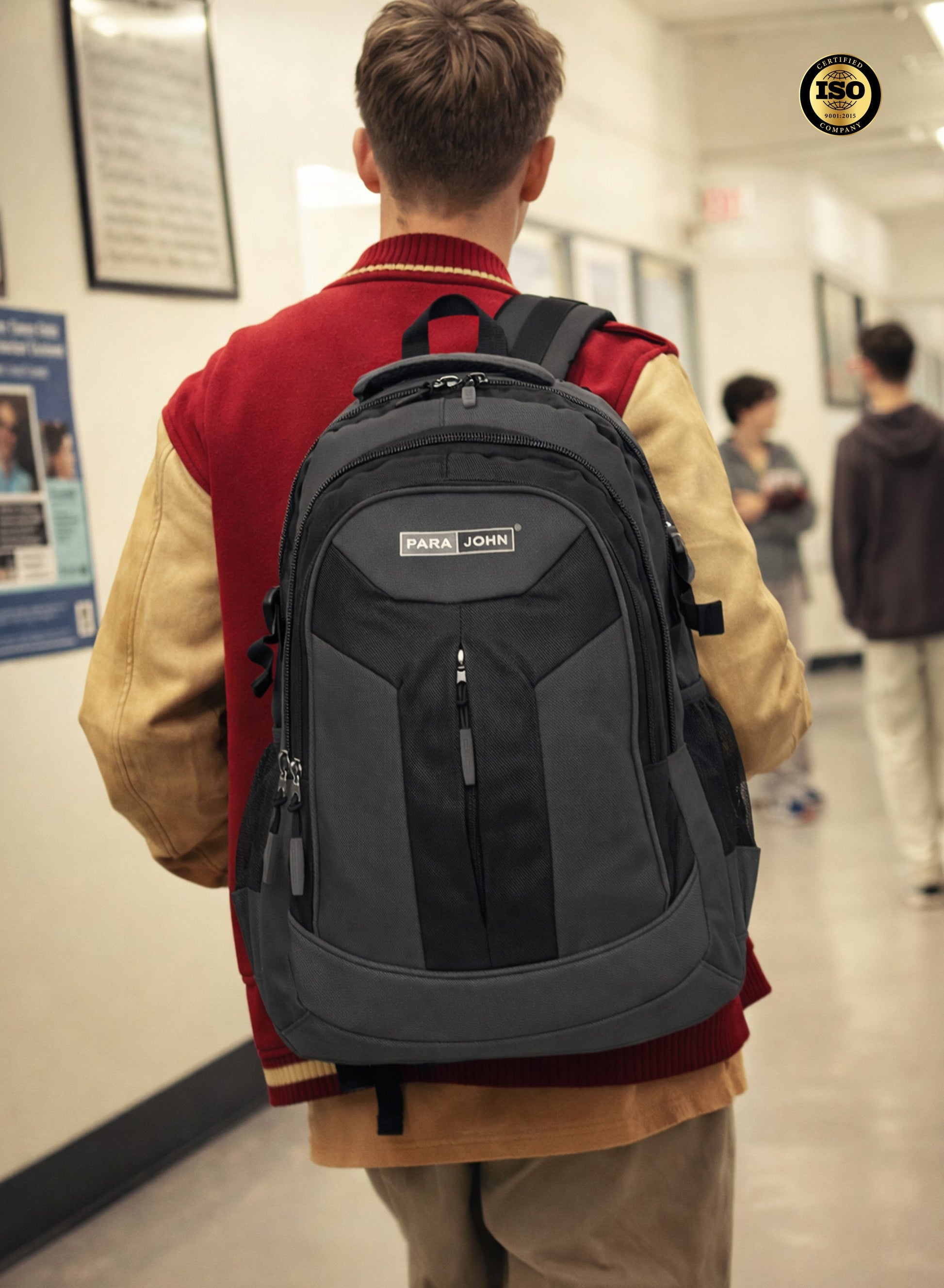 Parajohn School Backpack – Durable Polyester Multi-Compartment  School Bag 20" with Strong Zipper and Comfortable Handle  PARAJOHN UAE