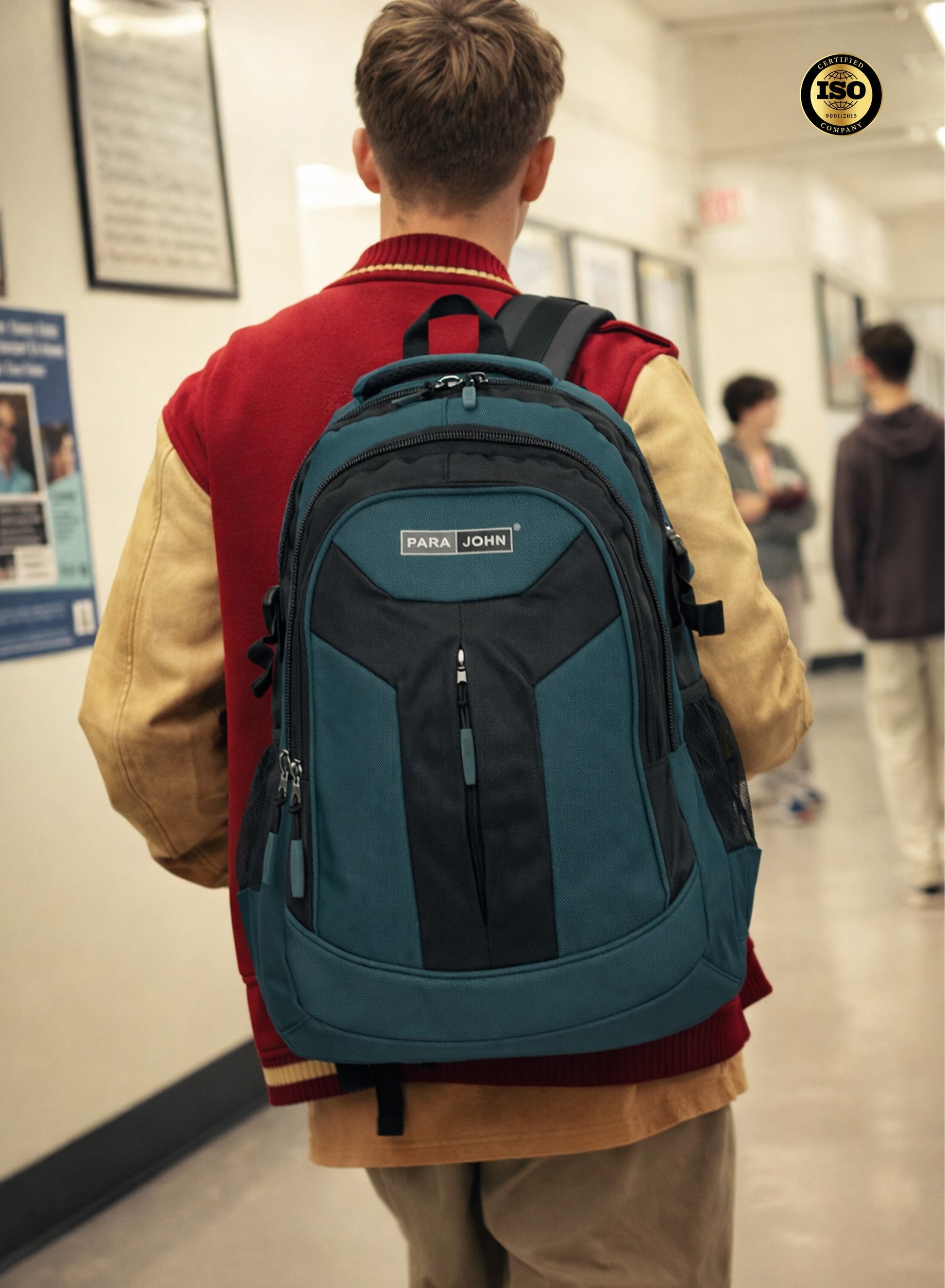 Parajohn School Backpack – Durable Polyester Multi-Compartment  School Bag 20" with Strong Zipper and Comfortable Handle  PARAJOHN UAE