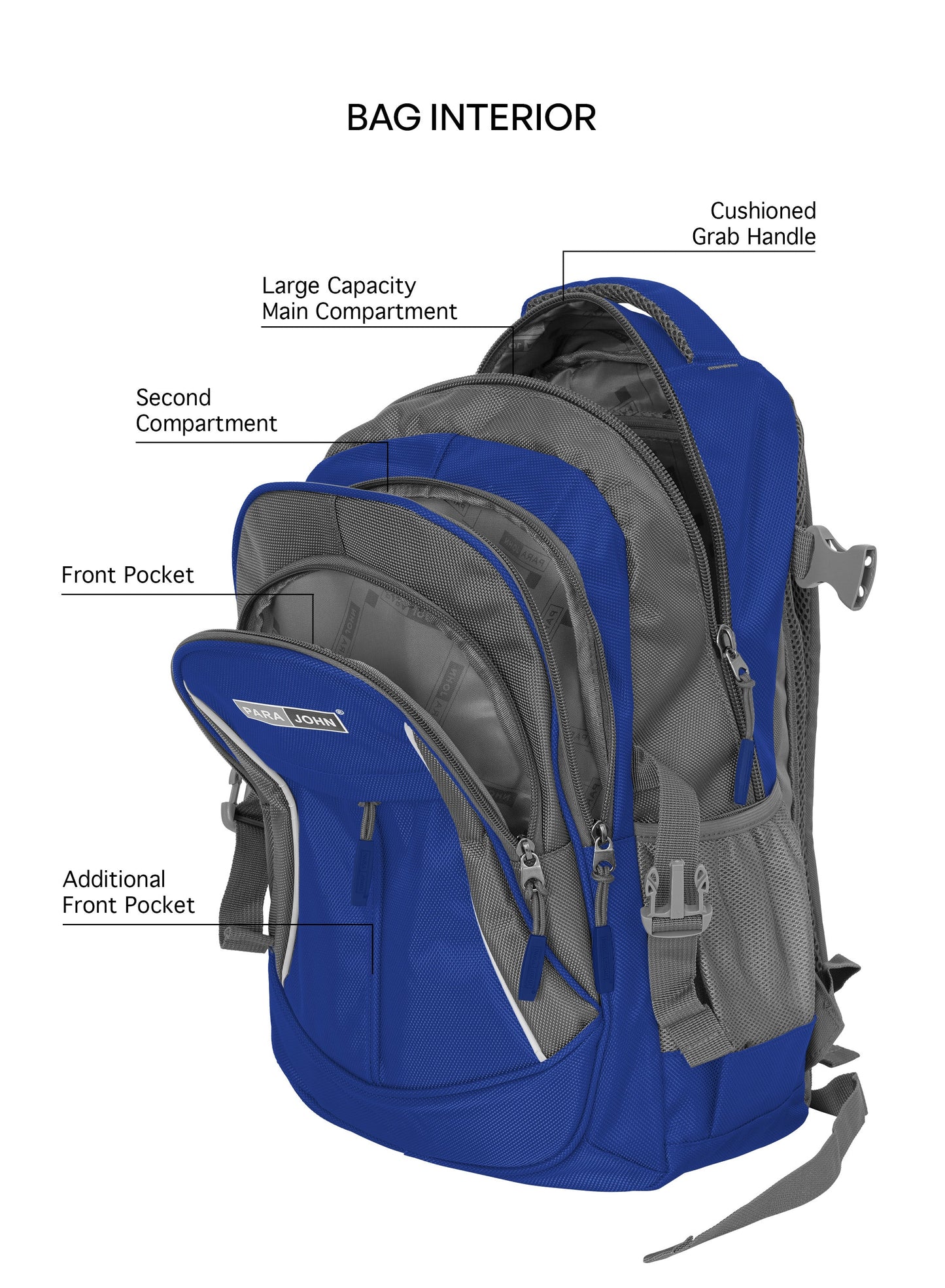 ParaJohn Durable School Backpack – High-Strength 1680D Material, Multiple Sizes (14" 16" 18"  20")  PARAJOHN UAE