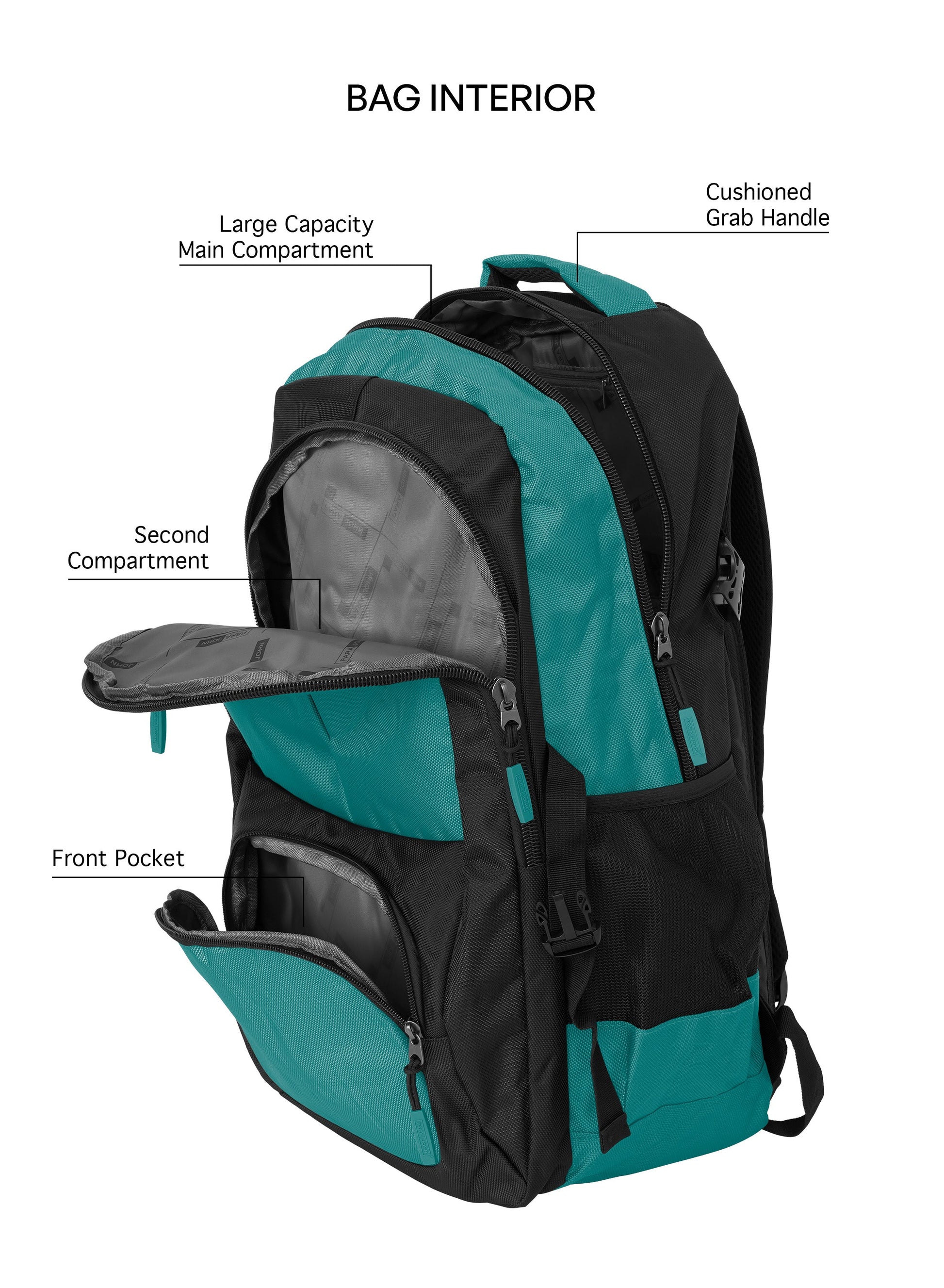 ParaJohn School Backpack – Durable 1680D PVC Coated Multi-Compartment School Bag 18", 20", 22" with Strong Zipper and Comfortable Handle  PARAJOHN UAE