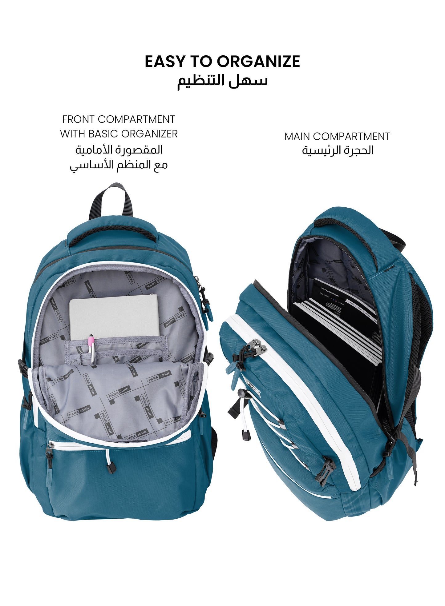 Para John Bubblio 19 inches School Backpack – 30L Capacity, Functional & Durable with Multi-Pocket Organization