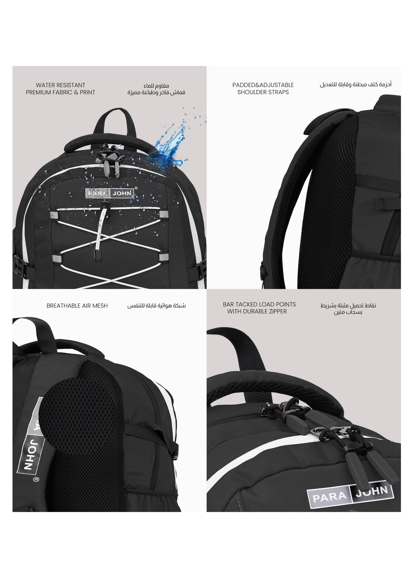 Para John Bubblio 19 inches School Backpack – 30L Capacity, Functional & Durable with Multi-Pocket Organization