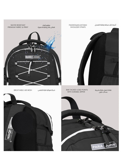 Para John Bubblio 19 inches School Backpack – 30L Capacity, Functional & Durable with Multi-Pocket Organization