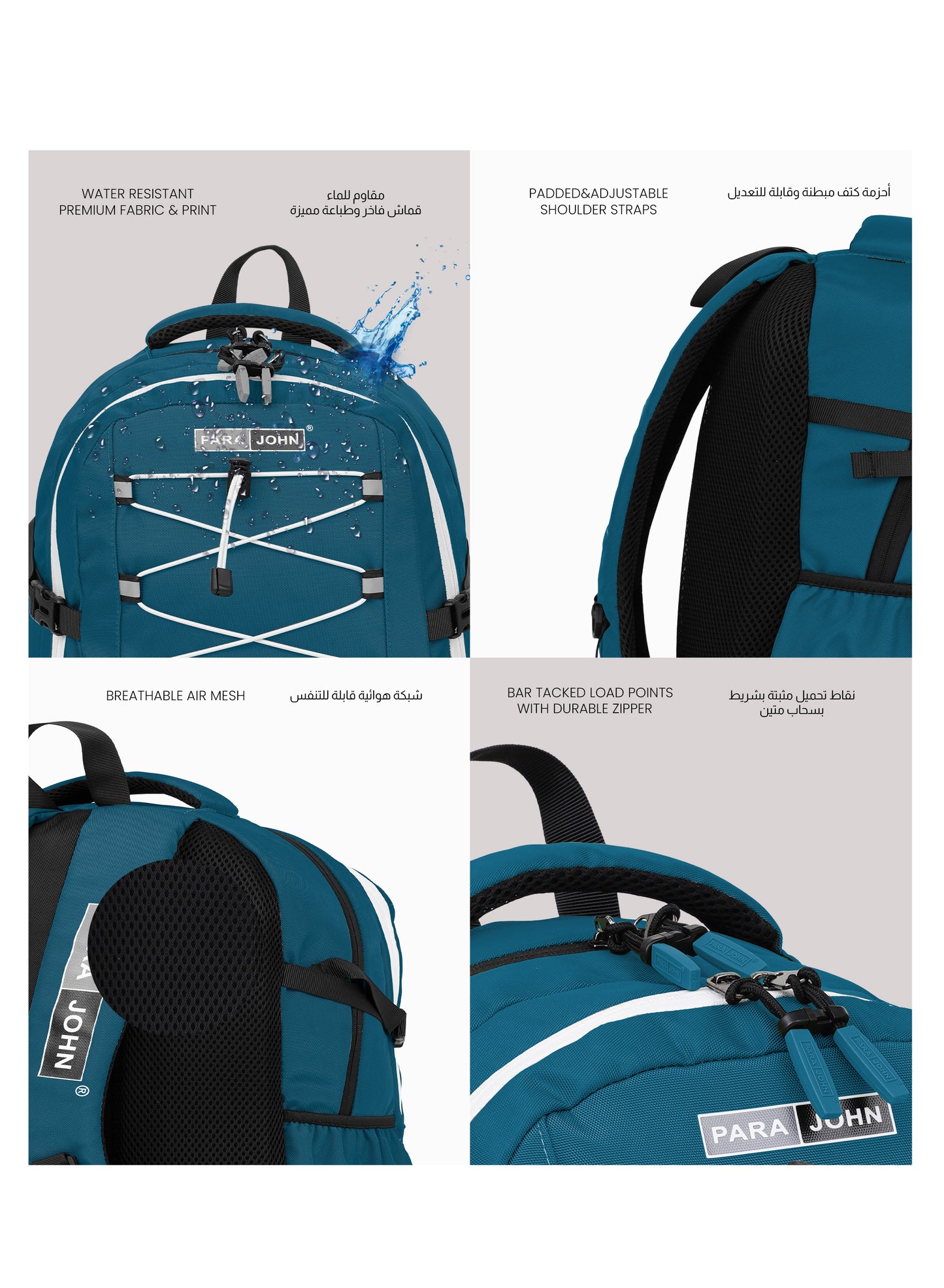 Para John Bubblio 19 inches School Backpack – 30L Capacity, Functional & Durable with Multi-Pocket Organization