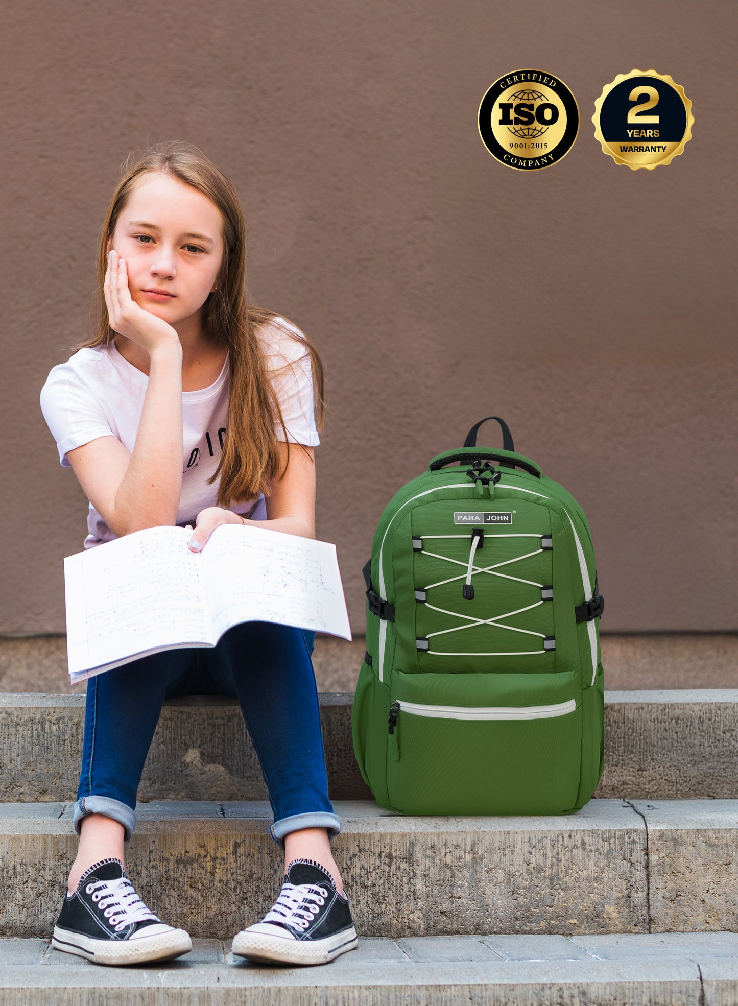 Para John Bubblio 19 inches School Backpack – 30L Capacity, Functional & Durable with Multi-Pocket Organization