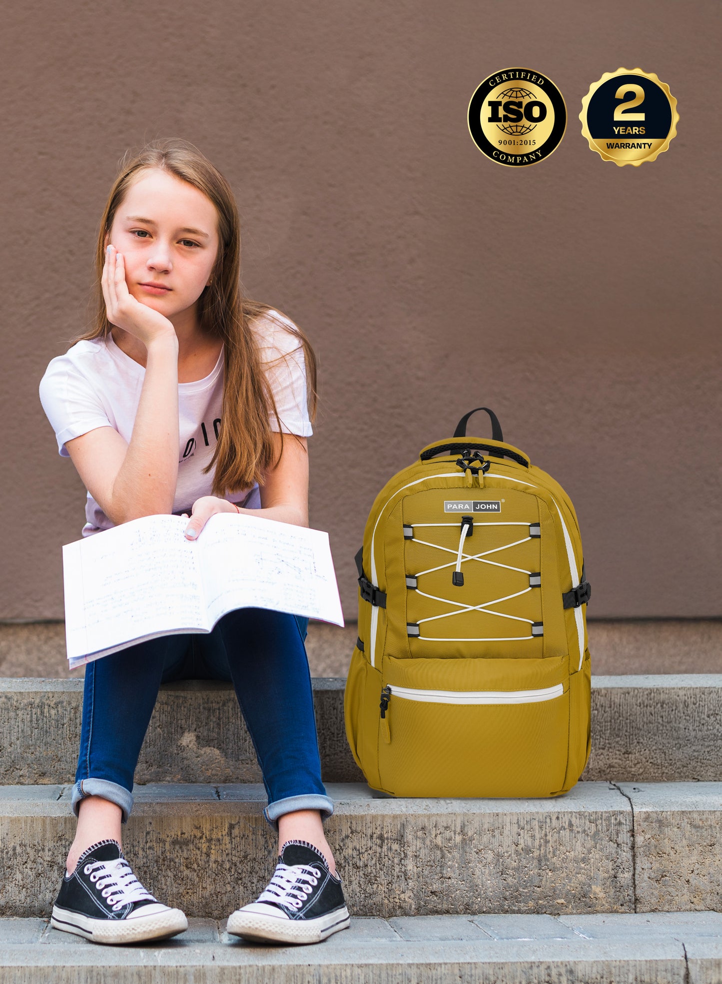 Para John Bubblio 19 inches School Backpack – 30L Capacity, Functional & Durable with Multi-Pocket Organization