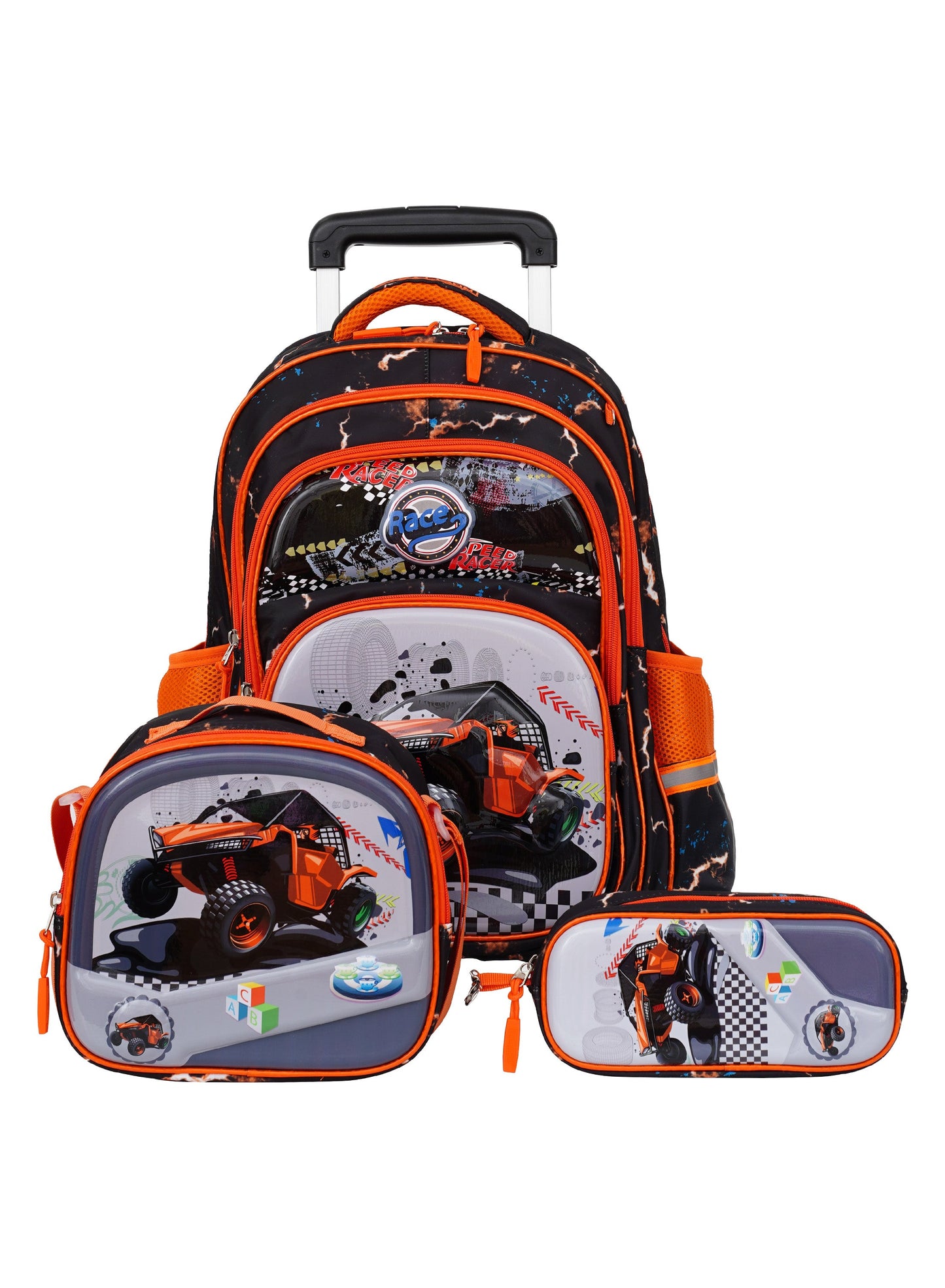 StarKids Series Kids Roller Schoolbag Set of 3 - Monster Truck PARAJOHN UAE
