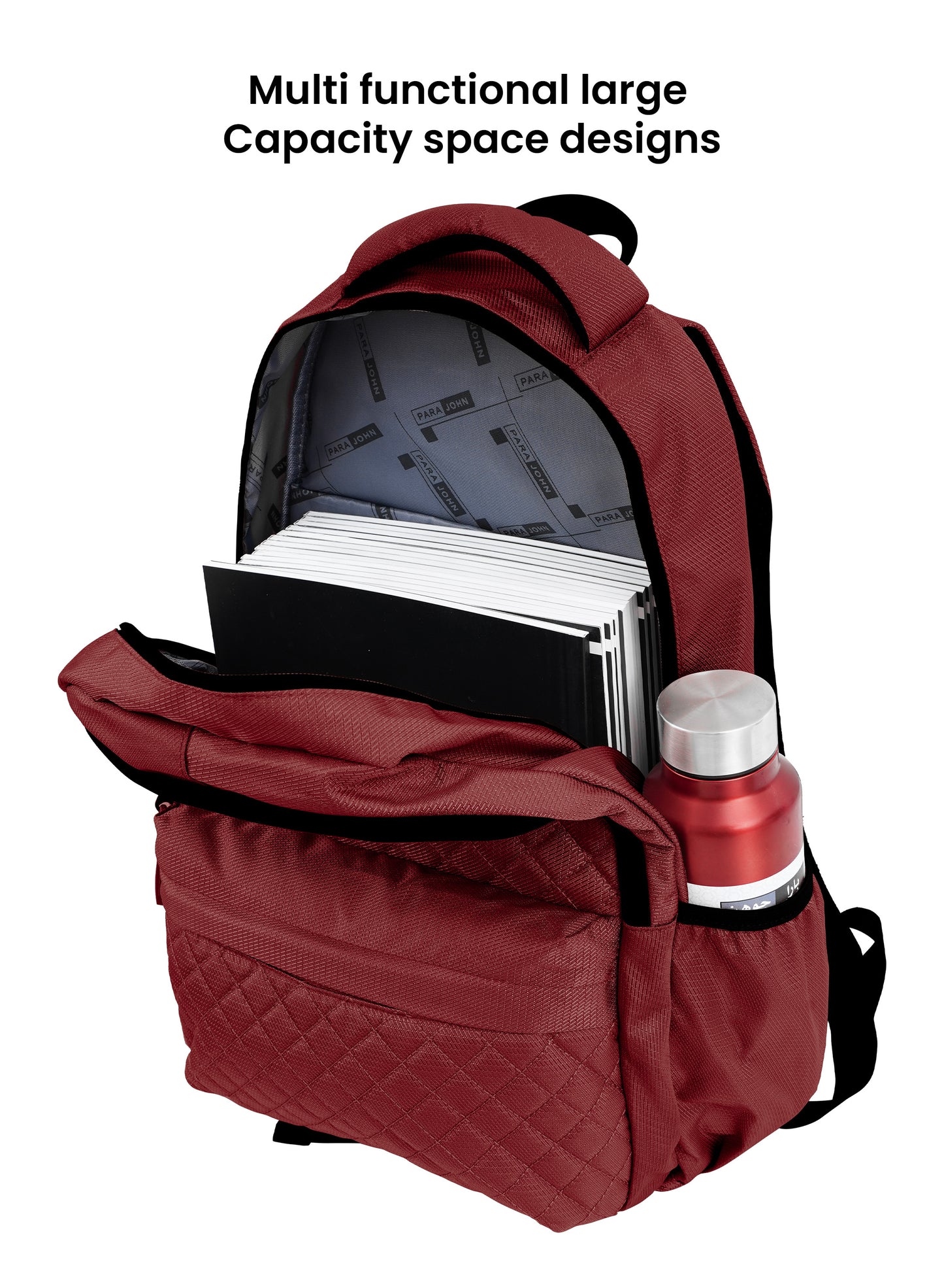 LumiPack 18 inches Quilted School Backpack – 28L Capacity, Stylish & Durable with Multiple Compartments