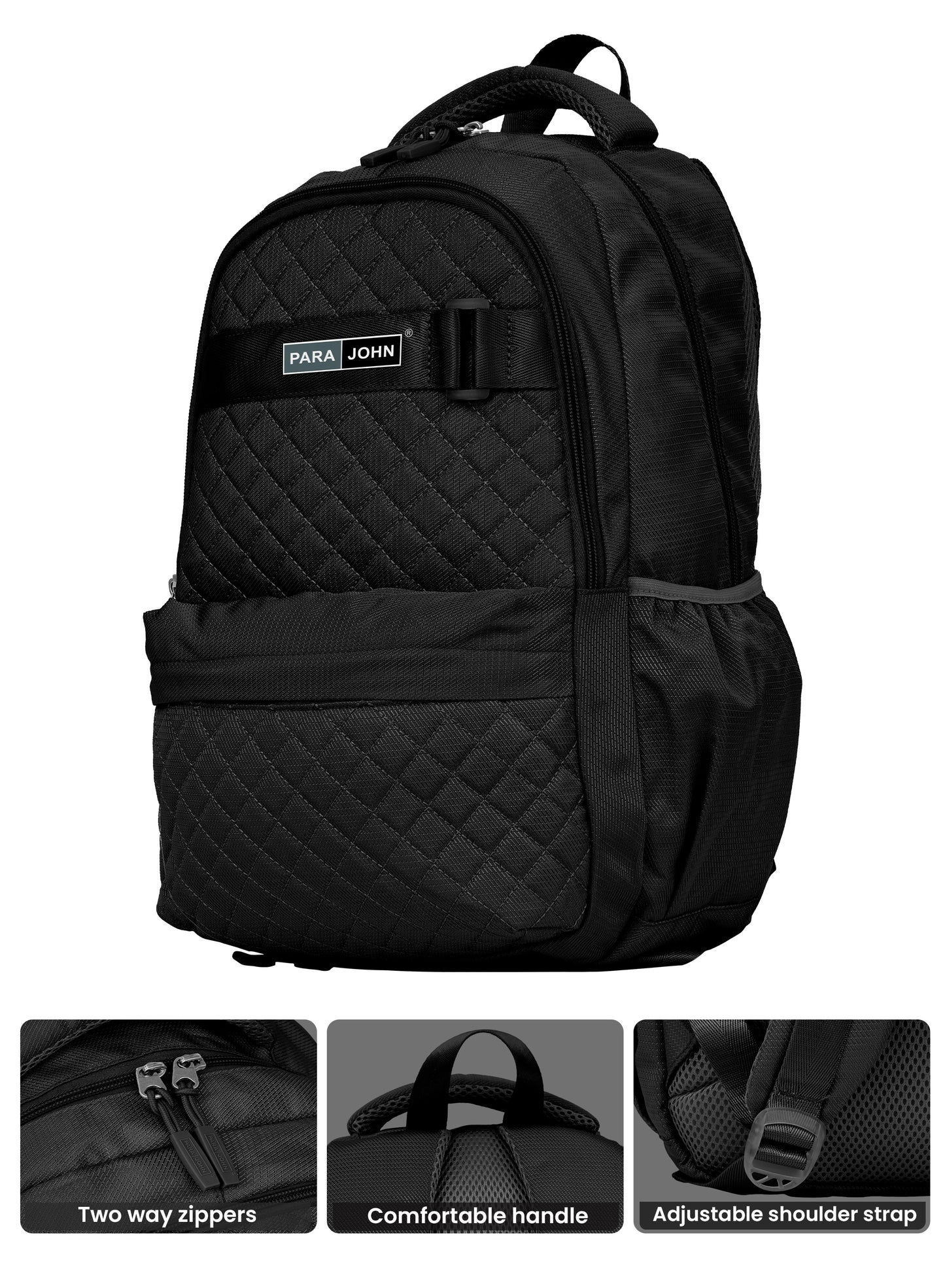 LumiPack 18 inches Quilted School Backpack – 28L Capacity, Stylish & Durable with Multiple Compartments