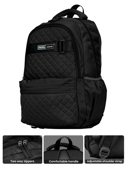 LumiPack 18 inches Quilted School Backpack – 28L Capacity, Stylish & Durable with Multiple Compartments