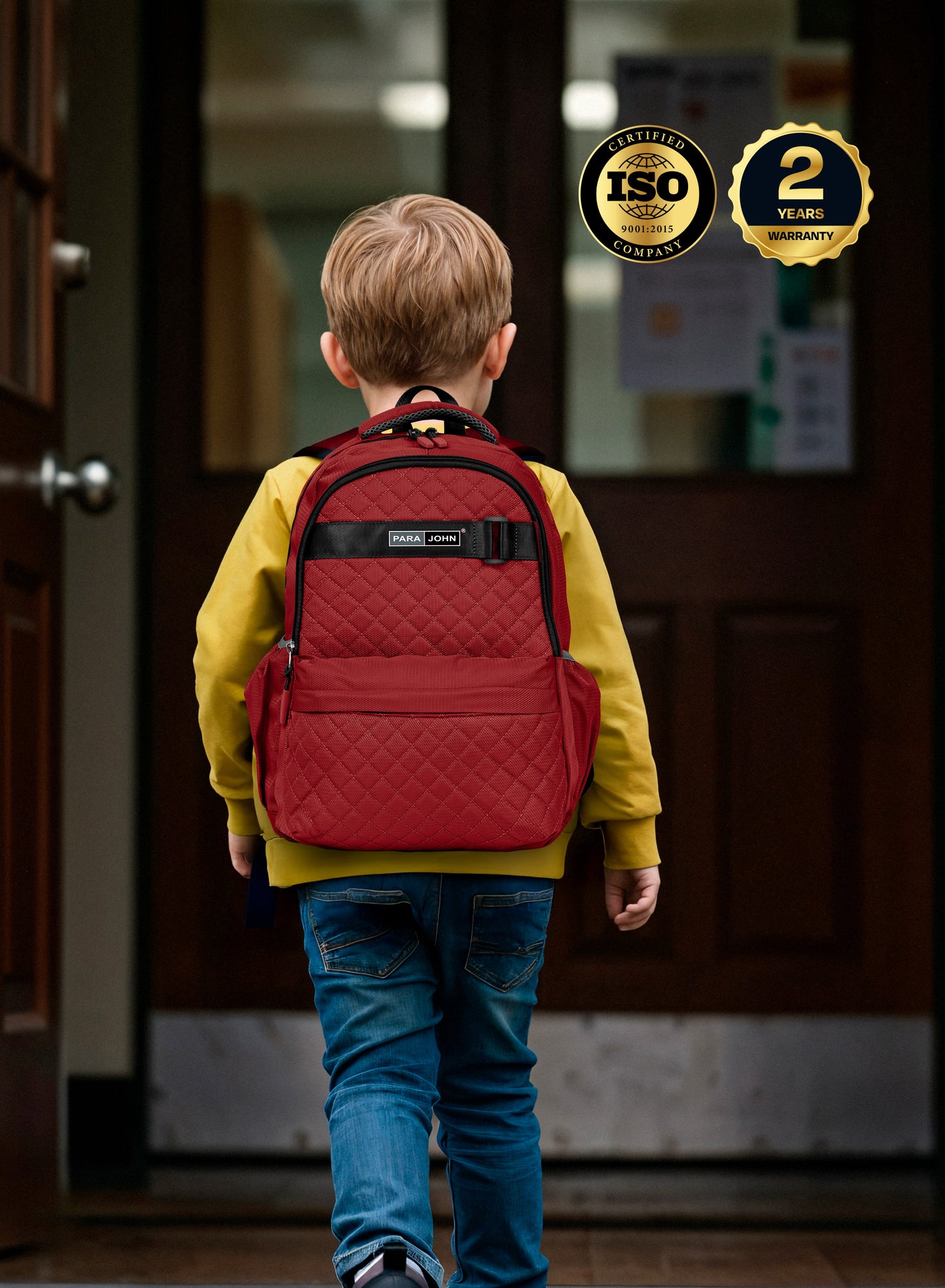 LumiPack 18 inches Quilted School Backpack – 28L Capacity, Stylish & Durable with Multiple Compartments