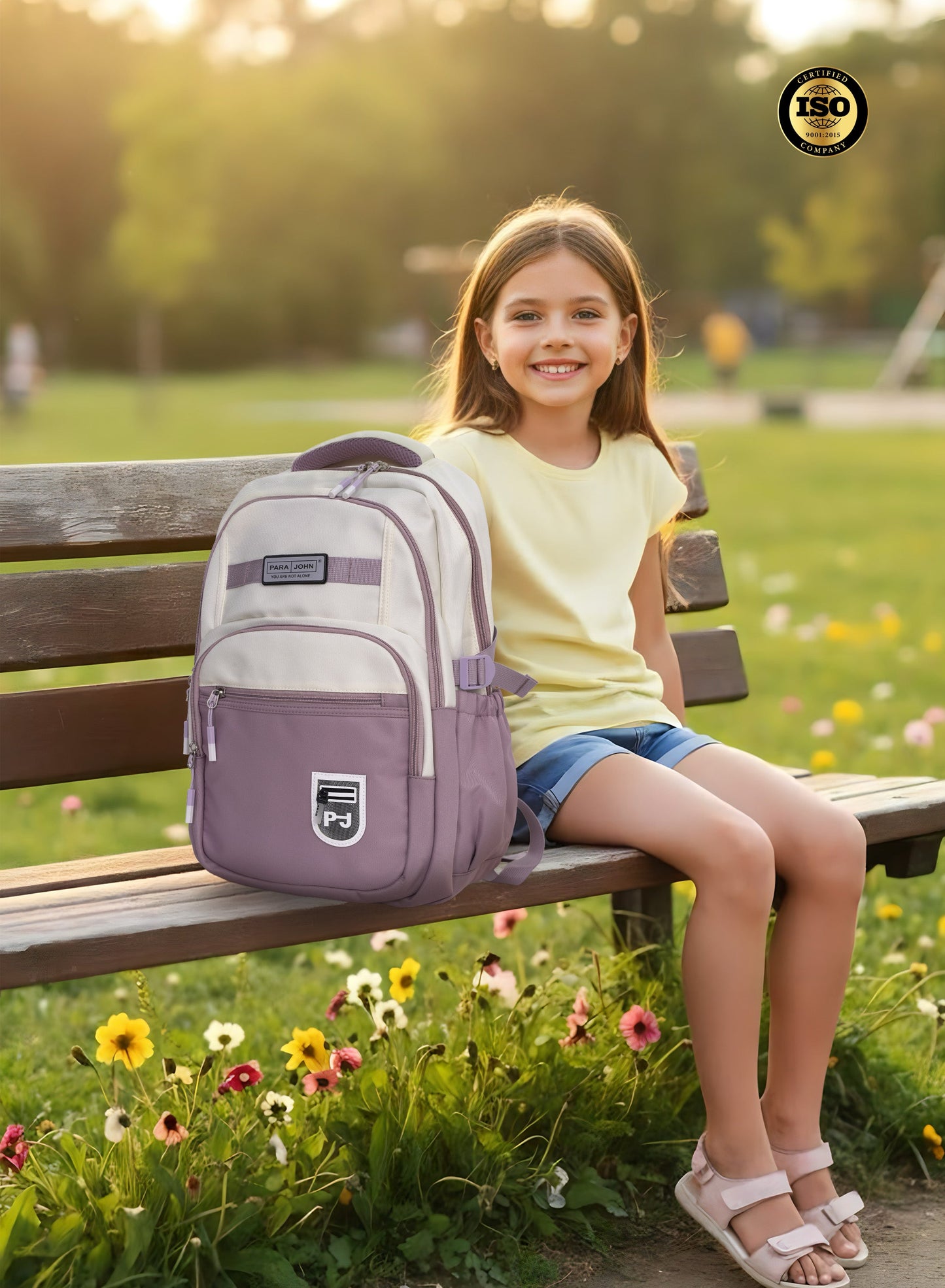 Parajohn Junior Schoolbag for Boys & Girls 18 inches– 20L Lightweight Polyester Bookbag with Hidden Back Pocket, Water-Resistant Kids Travel Daypack  PARAJOHN UAE