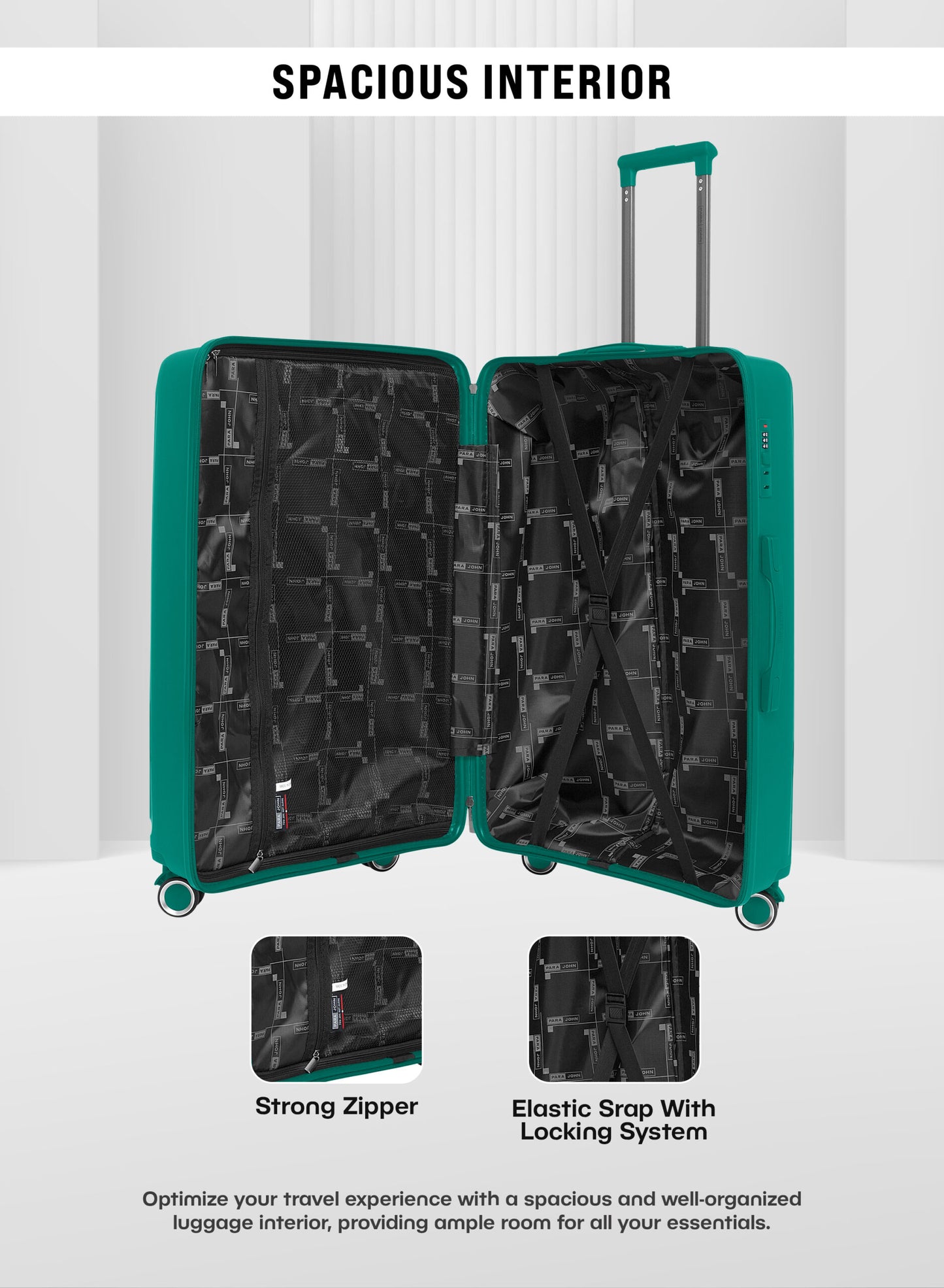 Frizzy 3-Piece PP Hardside Spinner Luggage Trolley Set