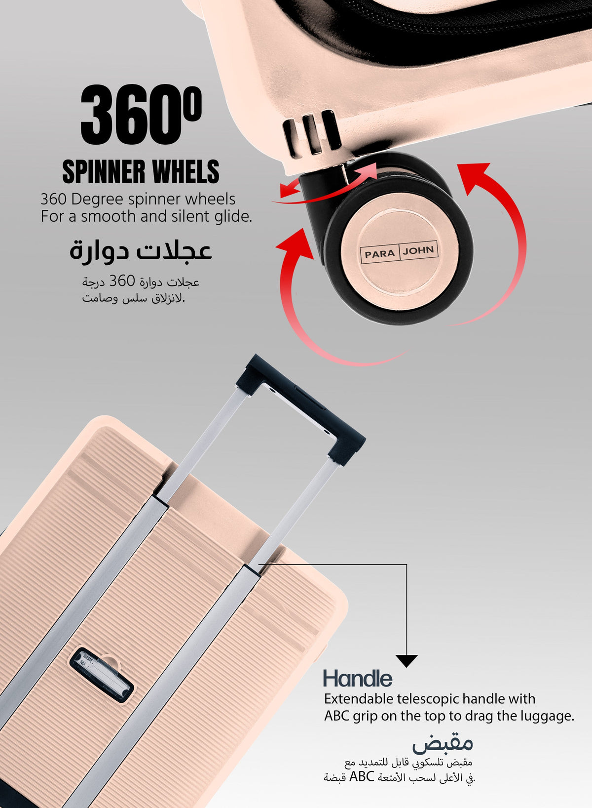 Para John FlexiFold 1-Piece Foldable Cabin Luggage Trolley – Premium ABS + PC Lightweight Hard-Shell Travel Suitcase  PARAJOHN UAE