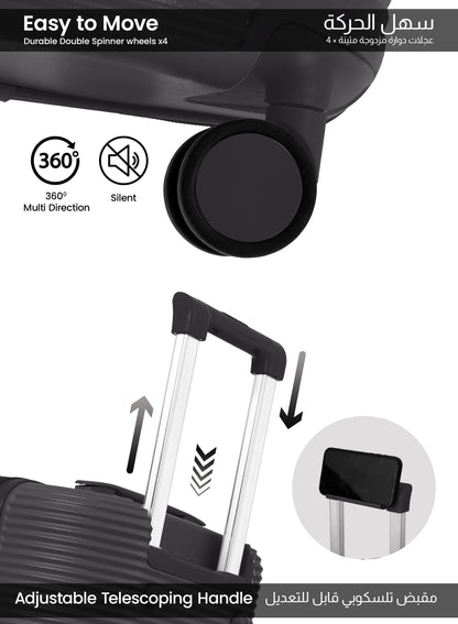 Parajohn Quatrix 1 Piece Cabin Size Polycarbonate Luggage Trolley 55cm