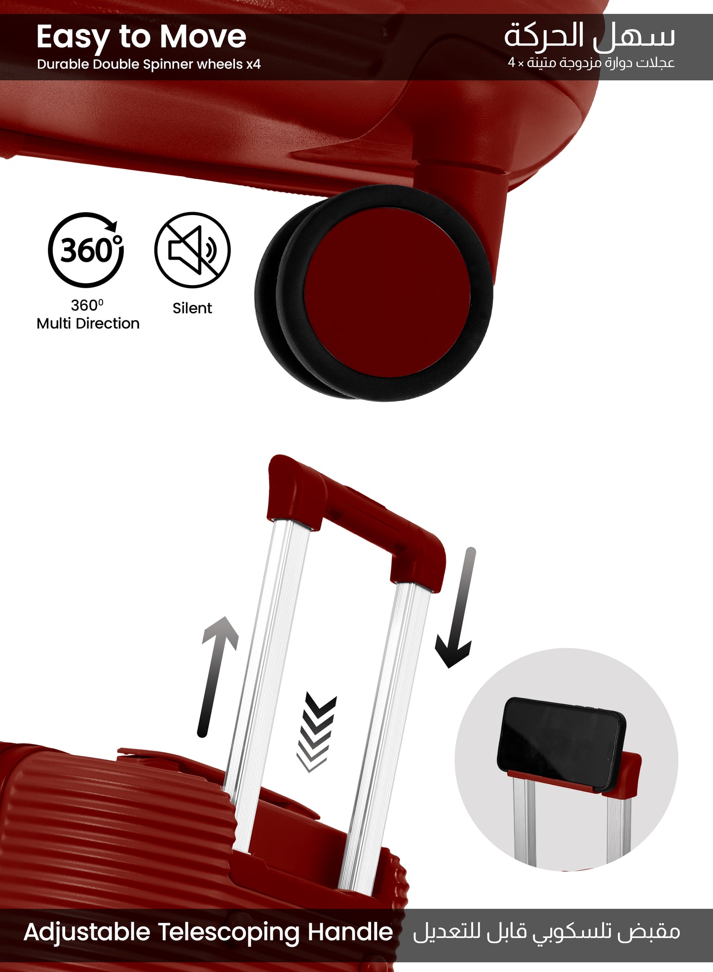 Parajohn Quatrix 1 Piece Cabin Size Polycarbonate Luggage Trolley 55cm