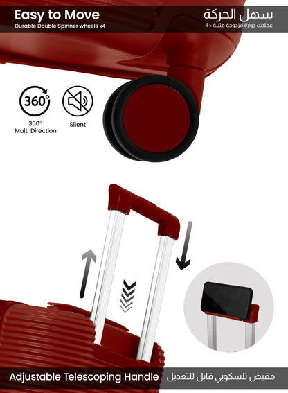 Parajohn Quatrix 1 Piece Cabin Size Polycarbonate Luggage Trolley 55cm