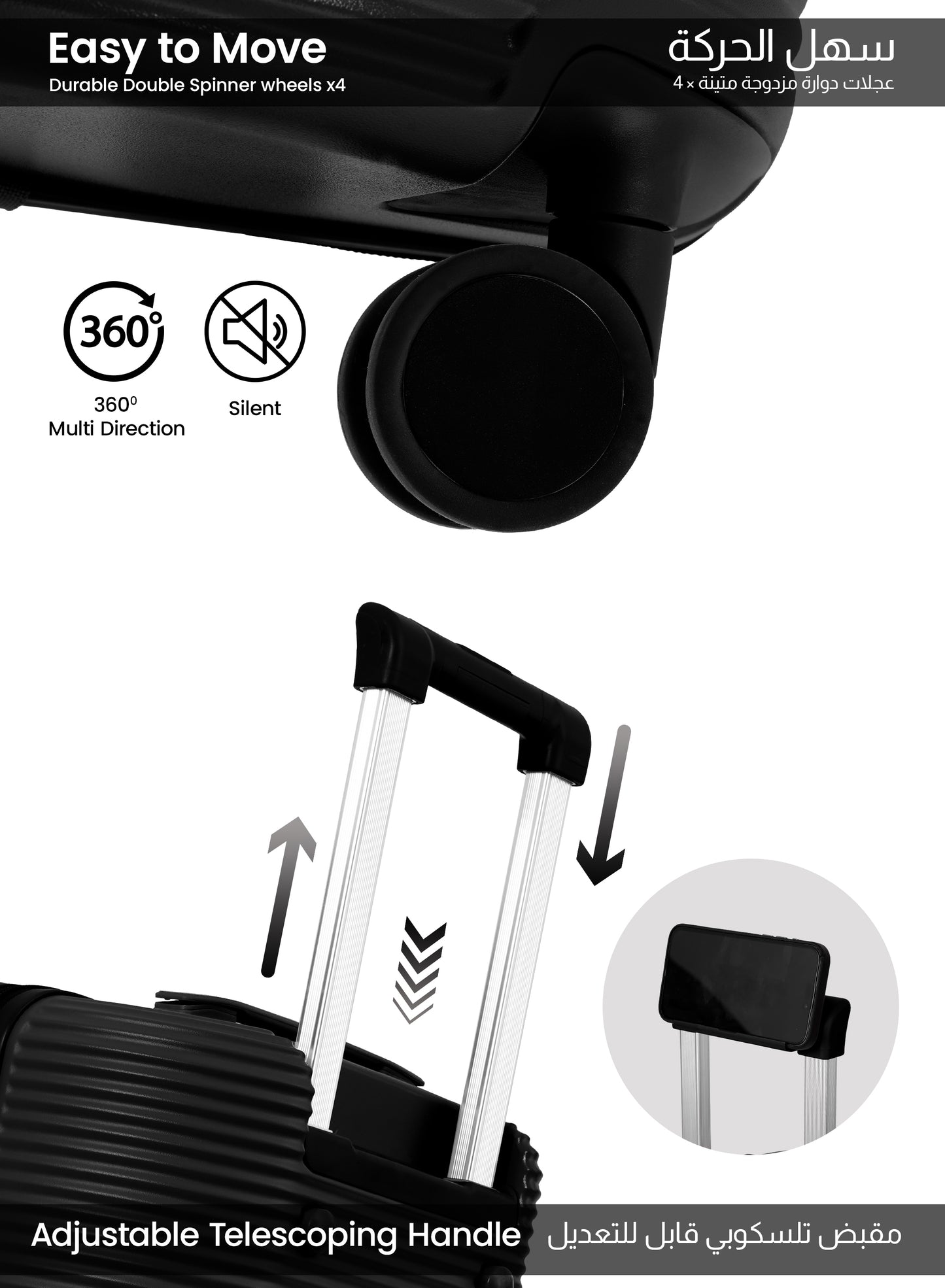 Parajohn Quatrix 1 Piece Cabin Size Polycarbonate Luggage Trolley 55cm