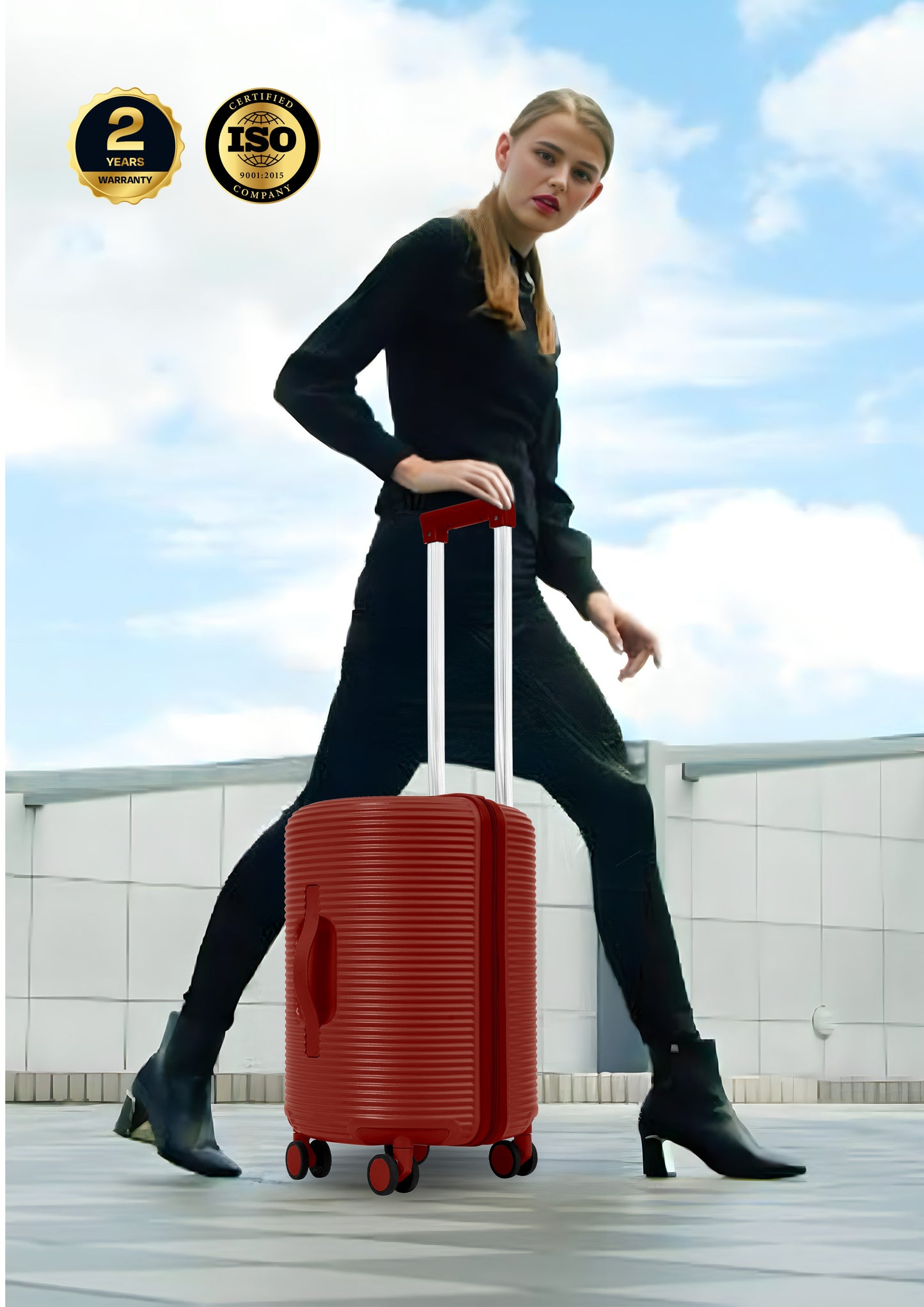 Parajohn Quatrix 1 Piece Cabin Size Polycarbonate Luggage Trolley 55cm