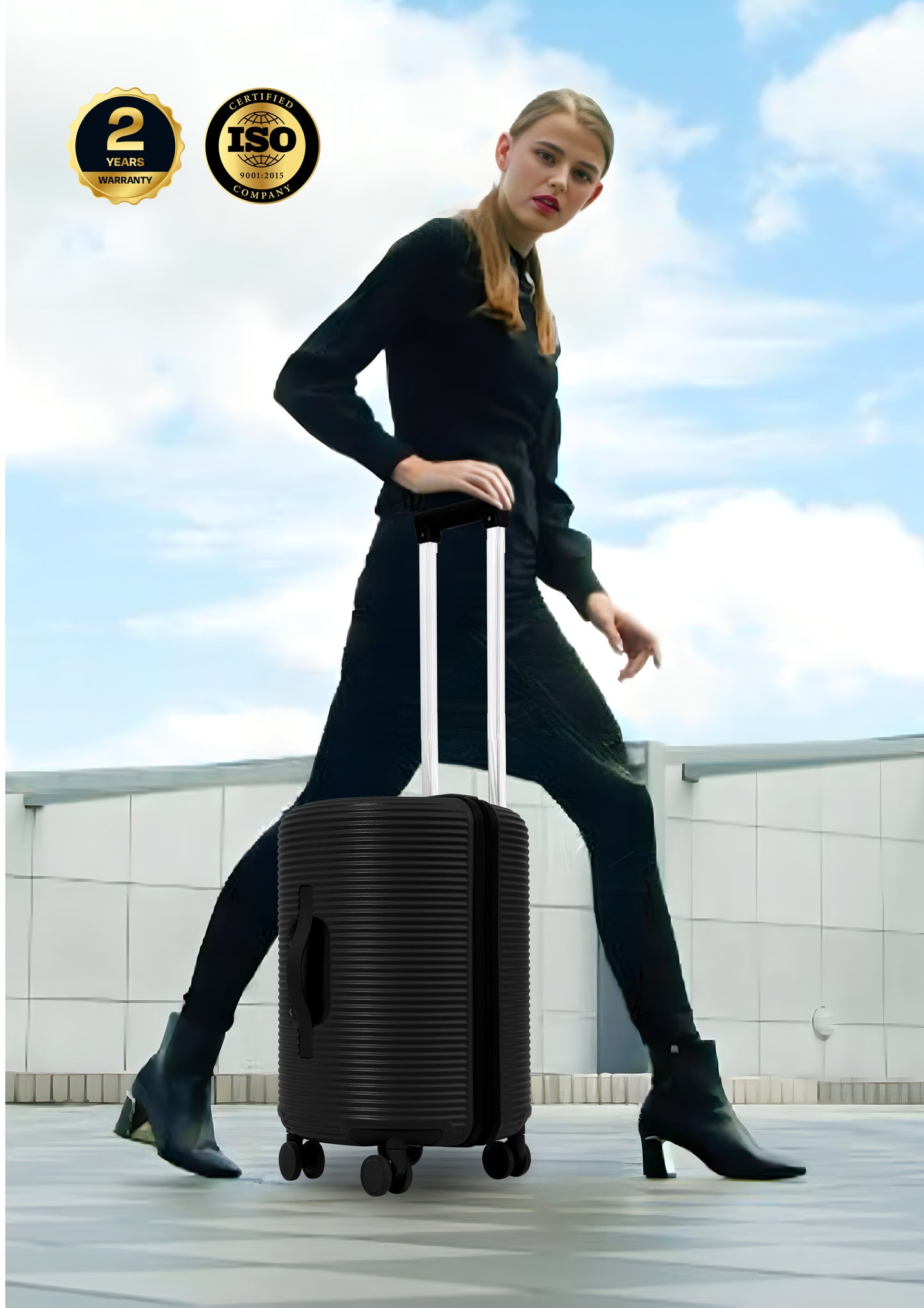 Parajohn Quatrix 1 Piece Cabin Size Polycarbonate Luggage Trolley 55cm