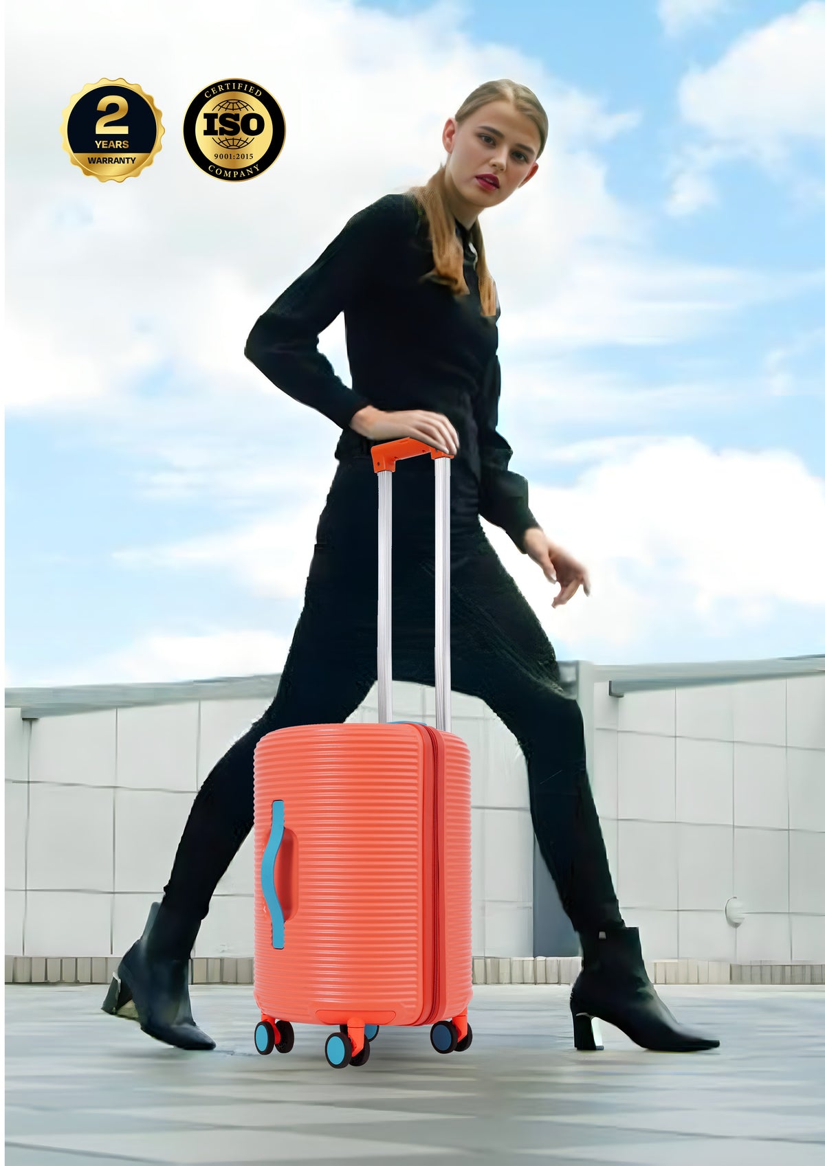 Parajohn Quatrix Series Cabin PC Luggage | 8-Wheel Spinner Suitcase