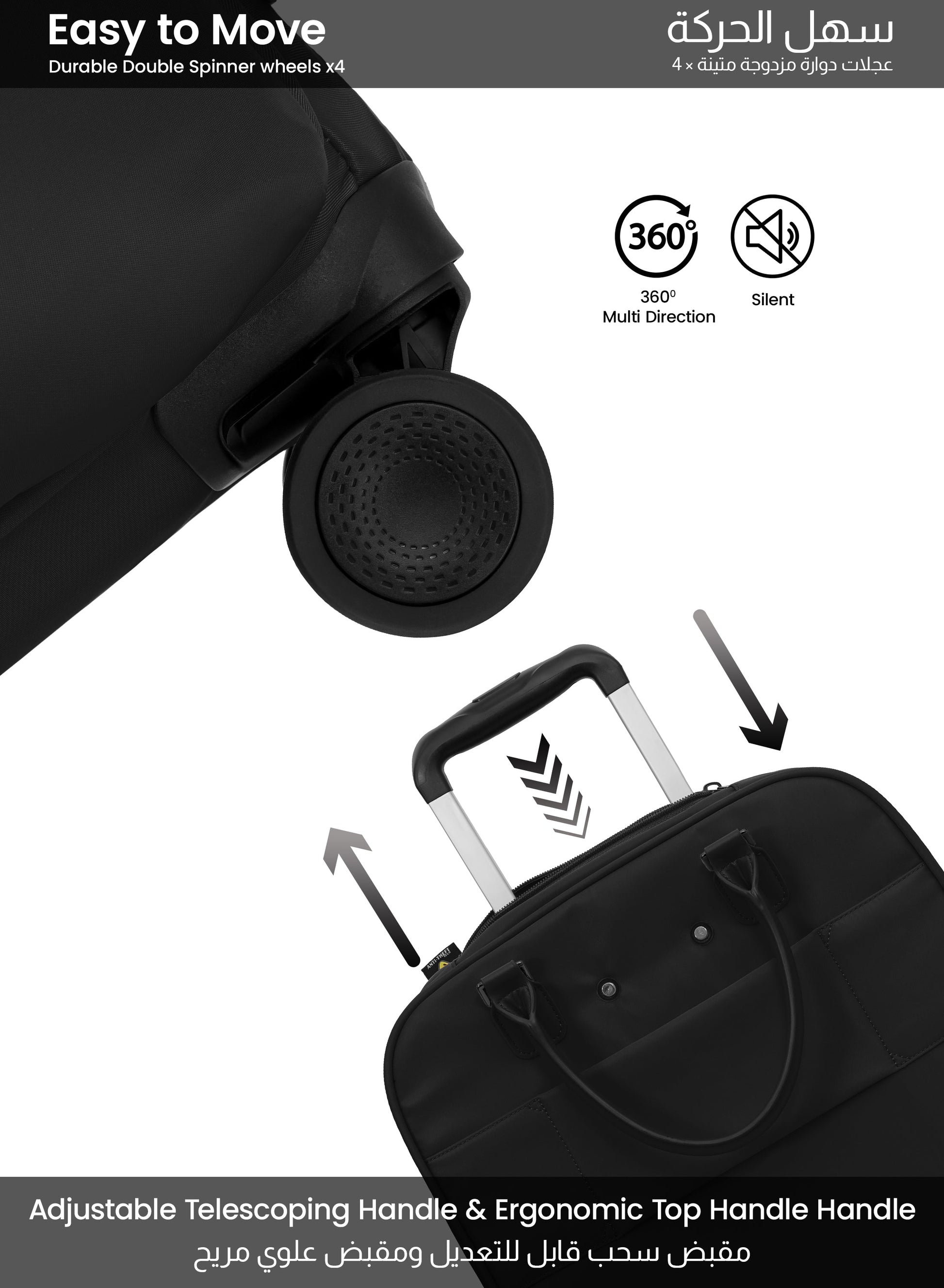 PARAJOHN Mova Cabin Luggage — Ultra-Light Travel Companion | 18” Nylon 8-Wheel Trolley  PARAJOHN UAE