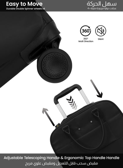 PARAJOHN Mova Cabin Luggage — Ultra-Light Travel Companion | 18” Nylon 8-Wheel Trolley  PARAJOHN UAE