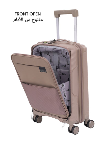Parajohn PrimeFlex Front Open Cabin Size 20 inches luggage with Premium ABS +Nylon Material- 55 cms carrying 10kg|8 Wheels Hard Sided Trolley