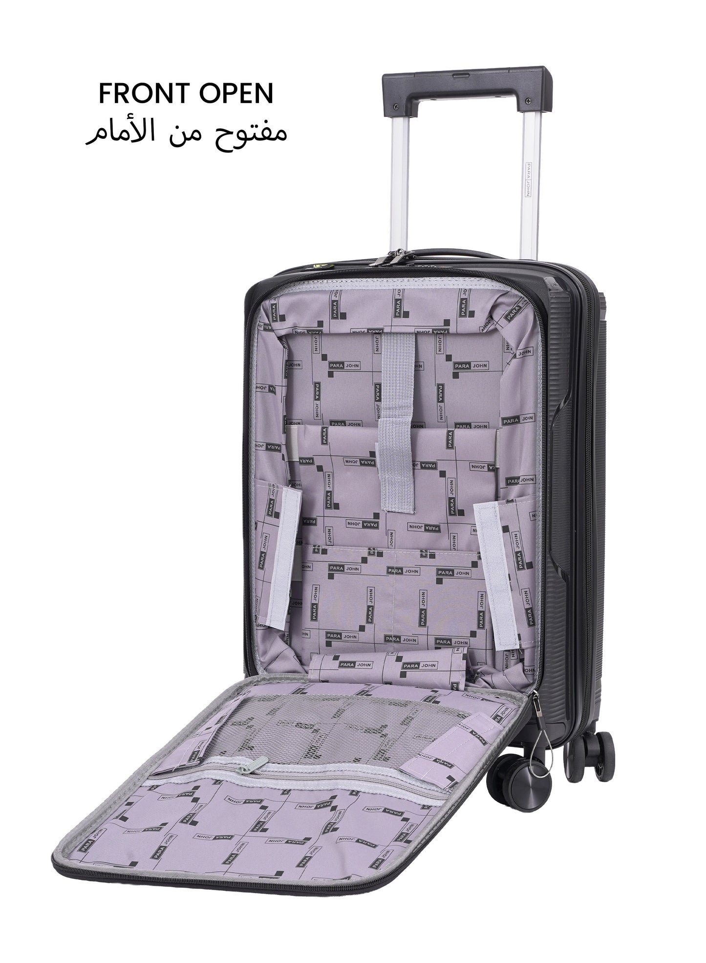 Parajohn PrimeFlex Front Open Cabin Size 20 inches luggage with Premium ABS +Nylon Material- 55 cms carrying 10kg|8 Wheels Hard Sided Trolley