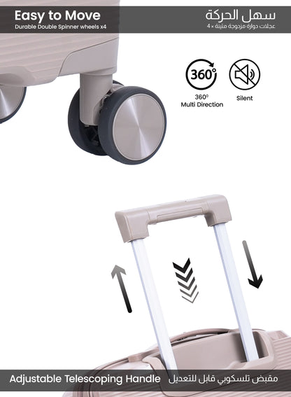 Parajohn PrimeFlex Front Open Cabin Size 20 inches luggage with Premium ABS +Nylon Material- 55 cms carrying 10kg|8 Wheels Hard Sided Trolley