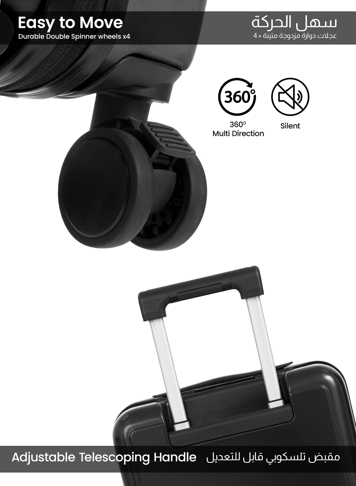 Parajohn Front Open Cabin Size 20 inches luggage with Premium ABS Material- 55 cms carrying 10kg|8 Wheels Hard Sided Trolley