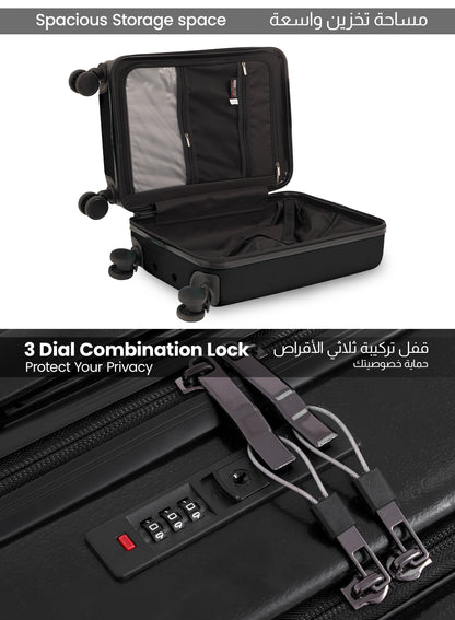 Parajohn Front Open Cabin Size 20 inches luggage with Premium ABS Material- 55 cms carrying 10kg|8 Wheels Hard Sided Trolley