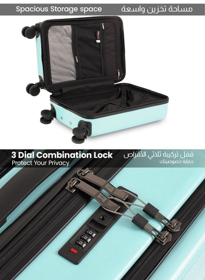 Parajohn Front Open Cabin Size 20 inches luggage with Premium ABS Material- 55 cms carrying 10kg|8 Wheels Hard Sided Trolley