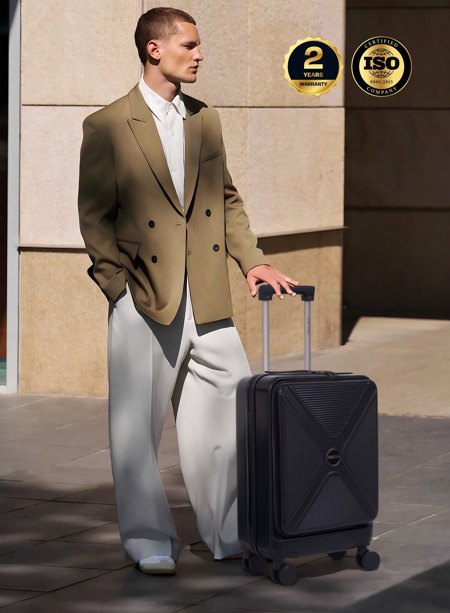 Parajohn Front Open Cabin Size 20 inches luggage with Premium ABS Material- 55 cms carrying 10kg|8 Wheels Hard Sided Trolley