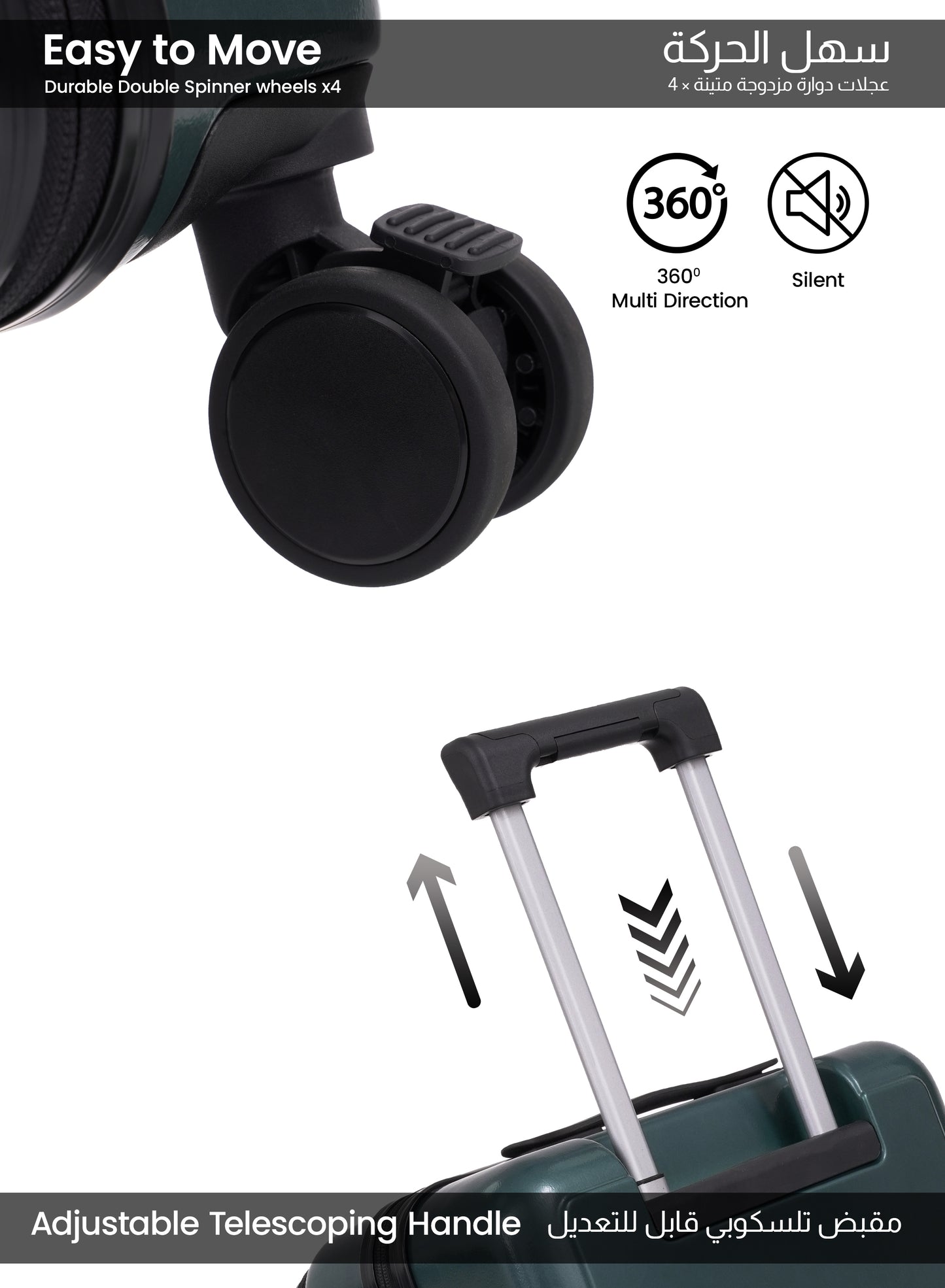 Parajohn Front Open Cabin Size 20 inches luggage with Premium ABS Material- 55 cms carrying 10kg|8 Wheels Hard Sided Trolley