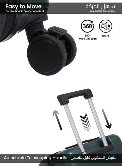 Parajohn Front Open Cabin Size 20 inches luggage with Premium ABS Material- 55 cms carrying 10kg|8 Wheels Hard Sided Trolley