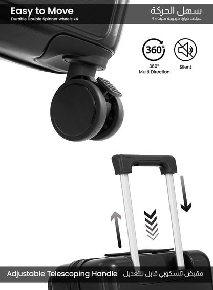 Parajohn Front Open Cabin Size 20 inches luggage with Premium ABS Material- 55 cms carrying 10kg|8 Wheels Hard Sided Trolley