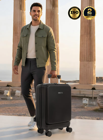 Parajohn Front Open Cabin Size 20 inches luggage with Premium ABS Material- 55 cms carrying 10kg|8 Wheels Hard Sided Trolley