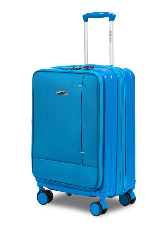 Parajohn Front Open Cabin Size 20 inches luggage with Premium ABS +Nylon Material- 55 cms carrying 10kg|8 Wheels Hard Sided Trolley