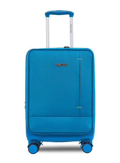 Parajohn Front Open Cabin Size 20 inches luggage with Premium ABS +Nylon Material- 55 cms carrying 10kg|8 Wheels Hard Sided Trolley