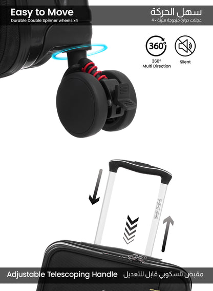 Parajohn Front Open Cabin Size 20 inches luggage with Premium ABS +Nylon Material- 55 cms carrying 10kg|8 Wheels Hard Sided Trolley