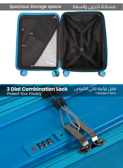 Parajohn Front Open Cabin Size 20 inches luggage with Premium ABS +Nylon Material- 55 cms carrying 10kg|8 Wheels Hard Sided Trolley
