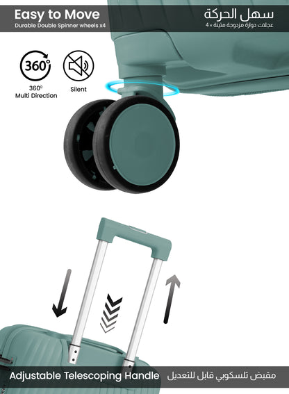 Parajohn Vibra 1 Piece Cabin Size 20 inches Polypropylene Luggage Trolley 55cm