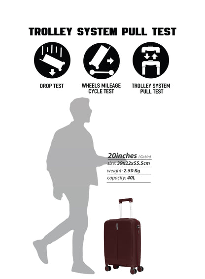 Parajohn Torvio 1 Piece 20 inches Cabin Size Polypropylene Luggage Trolley 55cm