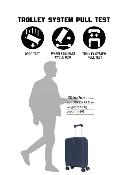 Parajohn Torvio 1 Piece 20 inches Cabin Size Polypropylene Luggage Trolley 55cm