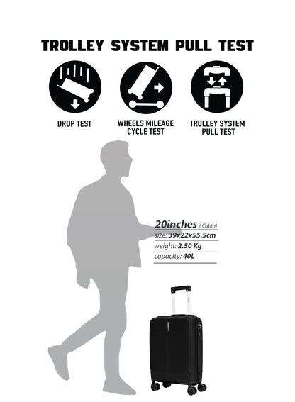 Parajohn Torvio 1 Piece 20 inches Cabin Size Polypropylene Luggage Trolley 55cm