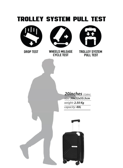 Parajohn Boltrix 1 Piece Cabin Size 20 inches Polypropylene Luggage Trolley 55cm